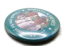 Vintage 80s Bartles & Jaymes Wine Cooler Pinback Button Frank & Ed Promo Ad Pin