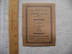 Small booklet- Port Wine House of Dirty Dick. History of Dirty Dick. ca. 1910??
