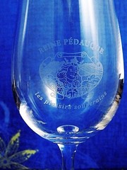 Pair Clear Tapered French Wine Glasses Reine Pedauque Sovereign Pleasures 7 Oz