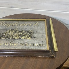 Vintage 1986 Inglenook Winery Wooden Framed Smoked Mirror Bar Sign 19”X15”