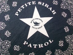 Wine Promo Bandana Blue Scarf Petite Sirah Patrol Bogle Vineyards Star Paisley