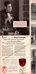 California Wines Advisory Print Ad 1940 Ephemera Wall Art Decor John Lardner