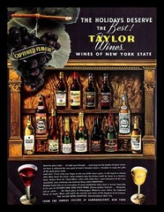 1946 Taylor Wines Of New York State Vintage PRINT AD Grapes Christmas Holiday