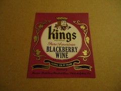 Kings Pure American Blackberry Wine Label Kasser Products Philadelphia PA