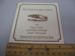 Vintage 1982 Rutherford Hill Chardonnay Wine Label Set Napa Valley Jaeger