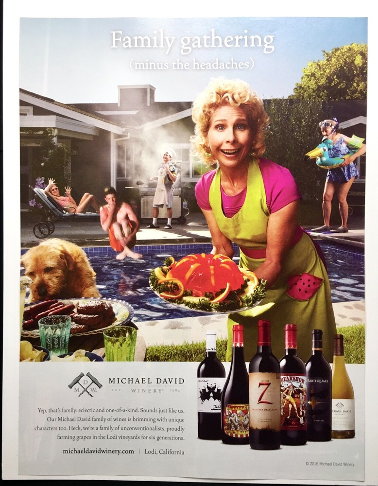 2016 Michael David Winery Freakshow Wine Family Gathering PRINT AD Advertisement