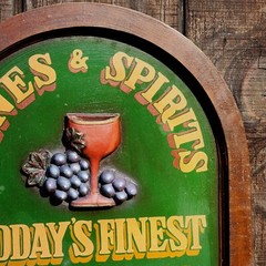 Vtg Large Wine & Spirits Message Board Chalk Menu Board Sign 3D 24 X 16&Prime; Pub Bar