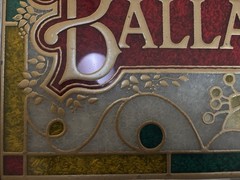 VINTAGE 1980’S SPUMANTE BALLATORE WINE STAINED GLASS SIGN 18.5” X 17”