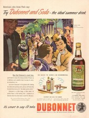 1946 vintage beverage AD DUBONNET Wine Aperitif , nice art! 040421