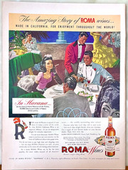 1944 magazine ad for Roma Wines – Wine time at Hotel Nacional de Cuba, Havana