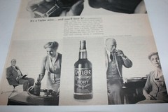 1964 Taylor Port Wine Couple Drinking Vintage Print Ad magazine mid-century B&W