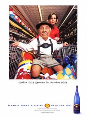 SCHMITT SOHNE WINE AD #9 RARE 2005 OOP « GRAB A LITTLE GERMAN IN THE WINE AISLE »