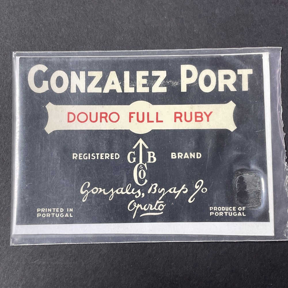 Vintage 1930s Gonzalez Port Douro Full Ruby UNUSED Paper Label Portugal Q2084