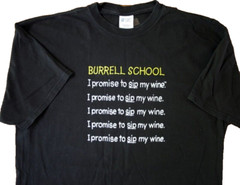 Burrell School Winery I Promise To Sip My Wine Mens T-Shirt size XL Santa Cruz