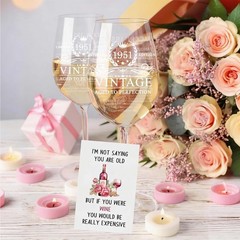 75th Birthday Gifts for Women, 1951 Vintage 18 oz Stemmed Wine Glass, Back in…