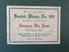 Old Windsor Vineyards Wine Bottle Label Sonoma Rosé Unused See Photos