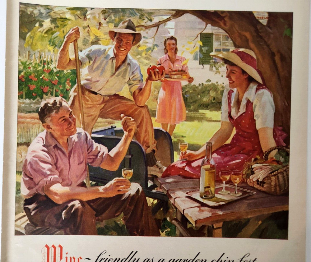 Garden Family Meal Wine Advisory Board Vintage 1942 Magazine Print Ad Vegetables