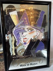 VTG Great Western Winery Blanc de Blancs Champagne Mirror Sign 19 x 13 Bar Decor