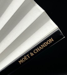Moet & Chandon Champagne Sensu Folding Hand Fan – Bamboo,Paper, Grosgrain Ribbon