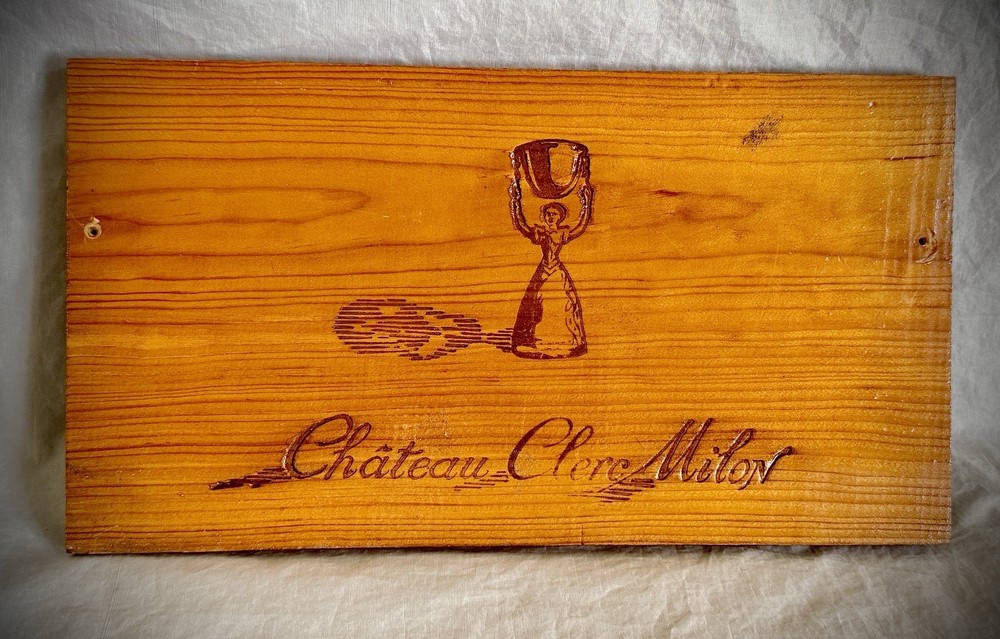 1982 Chateau Clerc Milon – French Wine Box End Wood Panel