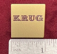 Krug Champagne – Debossed Logo MetalPin – Golden and Burgundy – New