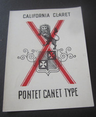 c.1890&rsquo;s – CALIFORNIA CLARET – PONTET CANET TYPE – Wine Bottle LABEL
