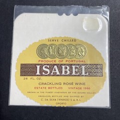 Vintage 1966 Isabel Crackling Rose Wine UNUSED Paper Label Portugal Q1995