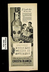 1946 Cresta Blanca California Wines Glass Cellar Vintage Print Ad 23993