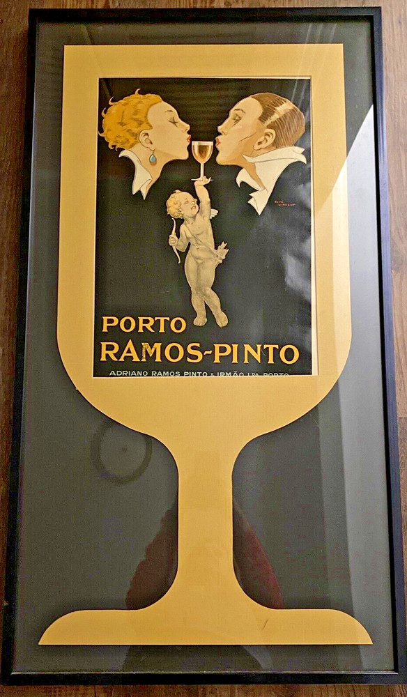 ORIGINAL Deco Poster René Vincent Porto Ramos-Pinto 1920&rsquo;s Cherub Wine Glass