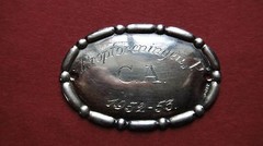 VTG SILVER 830 WINE BOTTLE LABEL / TAG PROPFORENINGEN F C. A. 1952-53 DENMARK