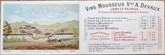 Wine 1890 Advertising Trade Card Menu, Color Litho, Grands Vins Mousseux Epernay