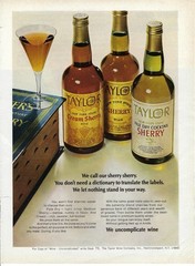 1968 Taylor Wine New York State Sherry Cream Pale Dry Vintage Print Ad/Poster