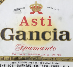VTG Original 1960s Asti Garcia Spumante Italian Sparkling Wine Bottle Label