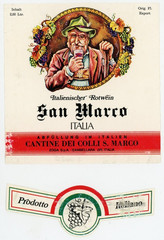Vintage San Marco Italian Red Wine Cantne Dei Colli S. Marco label set of 2 #DB