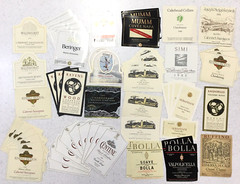 Vintage 80&rsquo;s 90&rsquo;s Wine 56 Labels Lot Red White Scrapbooking Crafting Unused