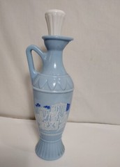 Vintage 1961 Jim beam blue milk glass grecian design socrates Plato Aristotle