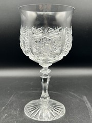 Pepi Hermann Snowflake Wine Glass, 7 1/4&Prime; tall, Handblown Crystal, Signed