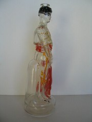 1955 GLASS MATADOR BOTTLE BULLFIGHTER DECANTER DALMAU HERMANOS TARRAGONA SPAIN