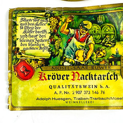 Kröver Nacktarsch Wine Bottle Label Mosel Saar Ruwer Adolph Huesgen Germany VTG