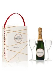 2 Laurent Perrier Champagne Flute France Cocktail Glasses With Box .