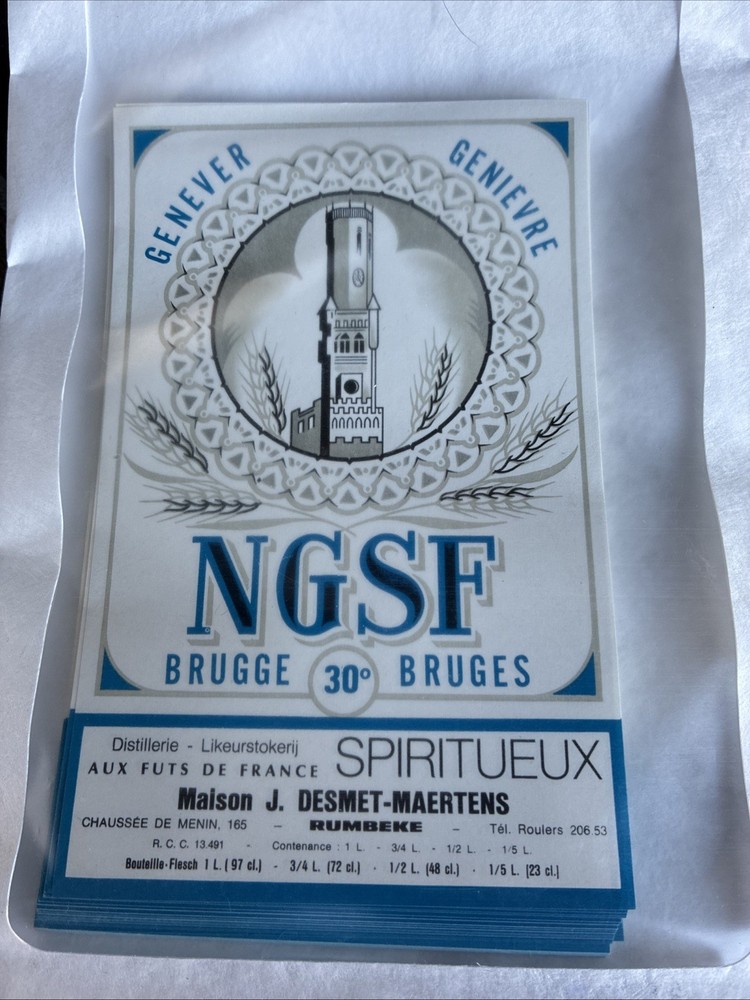 Wholesale Lot 90 Vintage NGSF Genever Liquor Labels Belgium