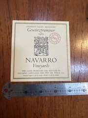Old & Rare 1982 Navarro Wine Label Mendocino County Perfect Condition