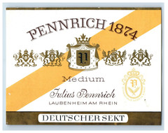 1960&rsquo;s-80&rsquo;s Pennrich Medium Julius Pennrich German Wine Label S71E