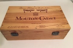 BARON PHILIPPE DE ROTHSCHILD MOUTON-CADET BORDEAU WINE WOODEN 13&Prime; GIFT BOX