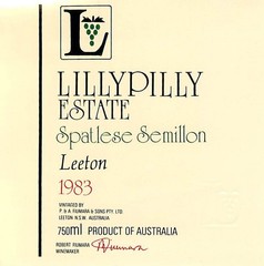 LillyPilly Estate Spatlese Semillon Leeton Australia 1983 1980s Vtg Wine Label