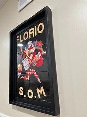 Vintage Florio S.O.M Marcello Dudovich Marsala Wine Ad Framed Ceramic Tile Art