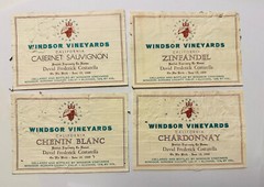 Lot 4 Windsor Vineyards Wine Labels Chardonnay Zinfandel Chenin Blanc Cabernet