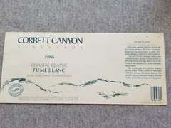 2 Vtg Corbett Canyon Vineyards Wine Bottle Labels Fume Blanc White Zinfandel CA