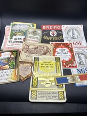 50 Vintage Original FRENCH LIQUOR LABEL COLLECTION 1920s-40s Bottle Labels LOT