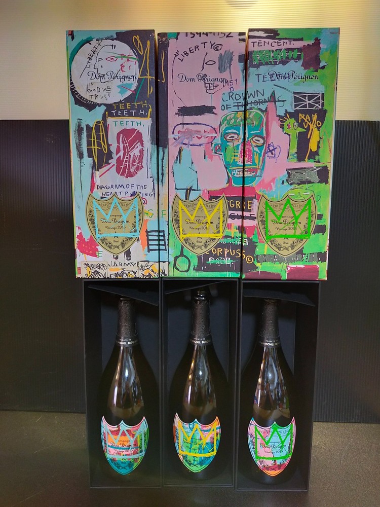 (empty) Dom Perignon 2015 Jean Michael basquiat Edition Limited 3 Bottles 3 box